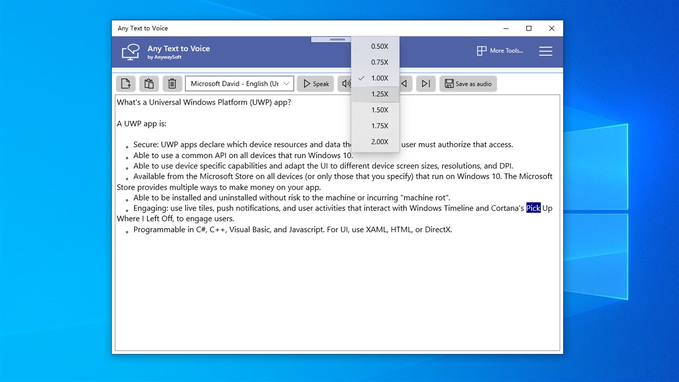 #4. Any Text to Voice (Windows) Ved: AnywaySoft, Inc.