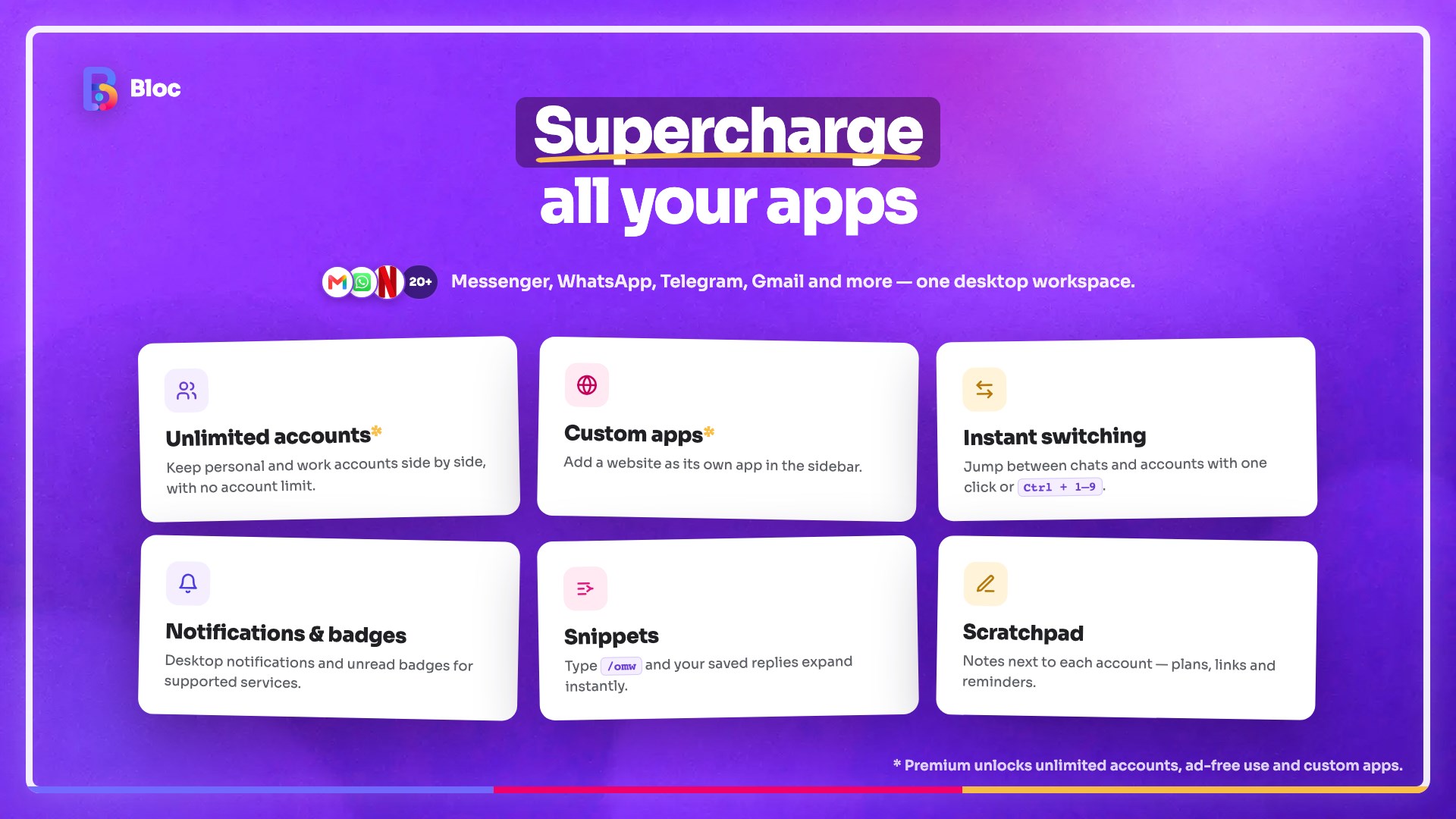 Bloc - Organize Email, Social & Web Apps screenshot