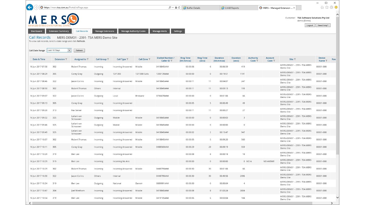 Snapshot 3 of Managed Extension Reporting Service (MERS)