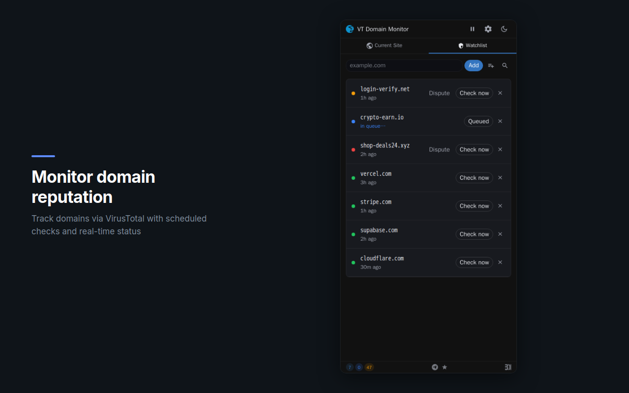 VirusTotal Domain Monitor