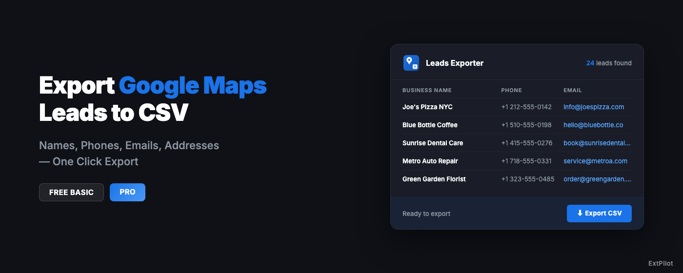 Leads Exporter for Maps - Business Contact Finder