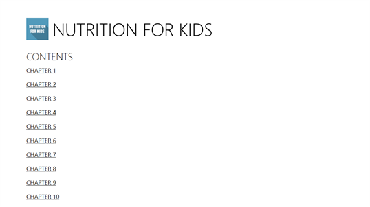 NUTRITION FOR KIDS screenshot 1