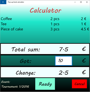 Pop-up kiosk calculator screenshot 5