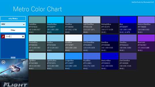 bwDevTools: Metro Color Chart screenshot 2