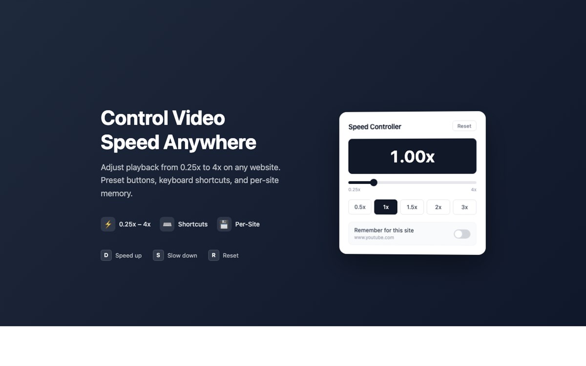 Video Speed Controller - Playback Speed
