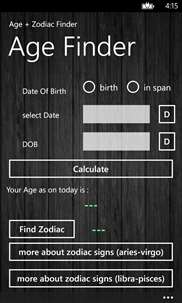 Age + Zodiac Finder screenshot 1