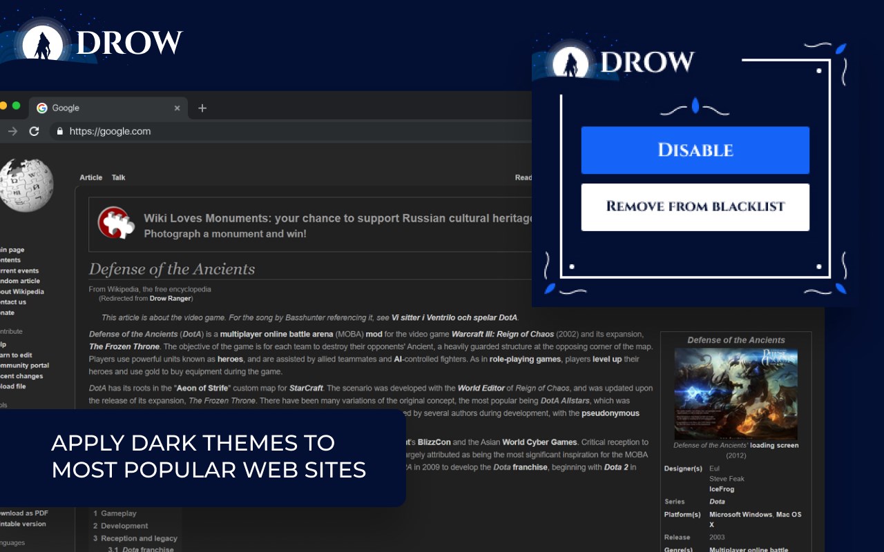 Drow Dark theme
