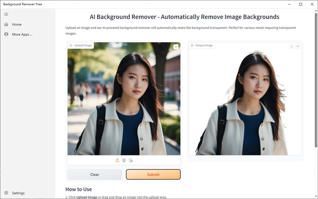 #1. Background Remover Free (Windows) Με: 韵华软件