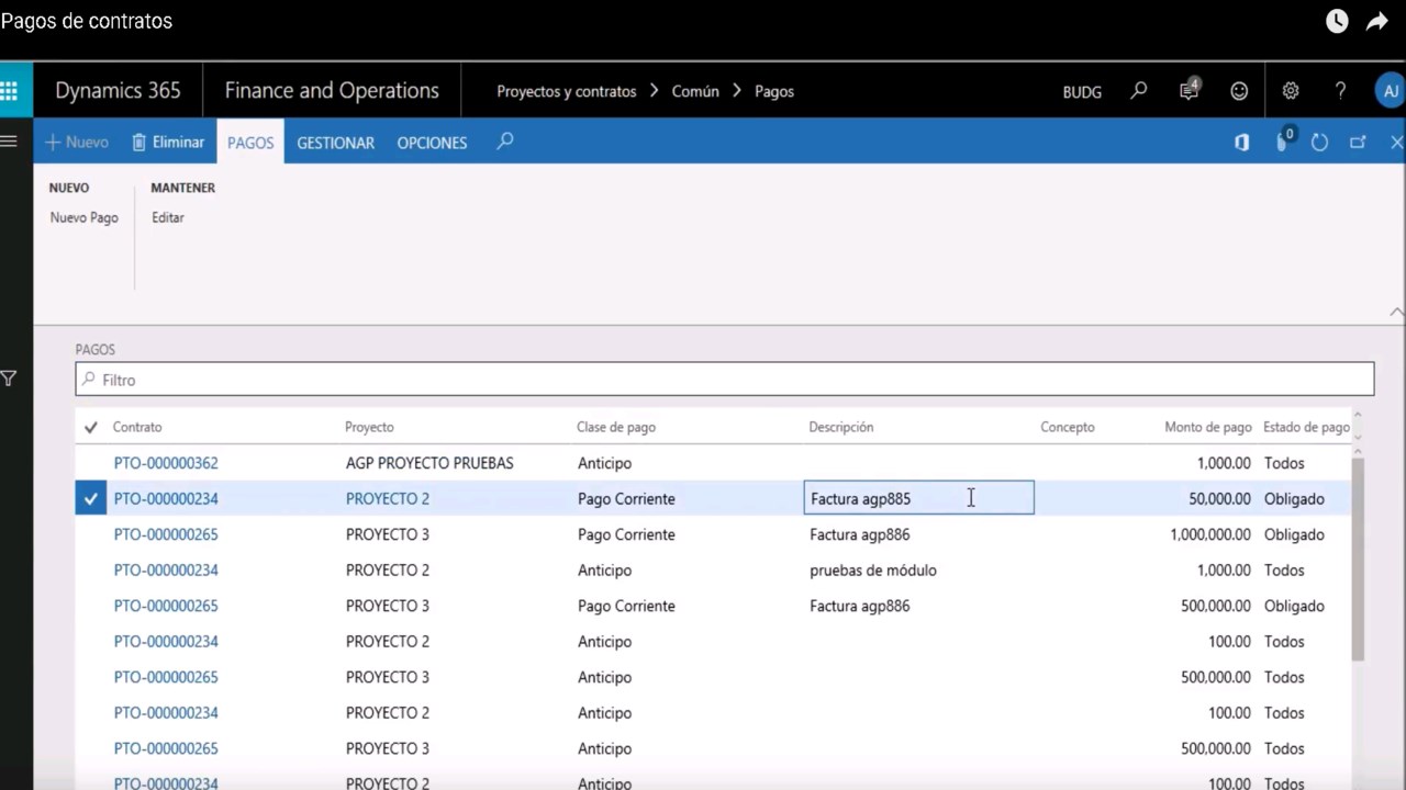 Snapshot 2 of Projects and Contracts
