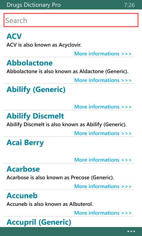 Drugs Dictionary Screenshots 1