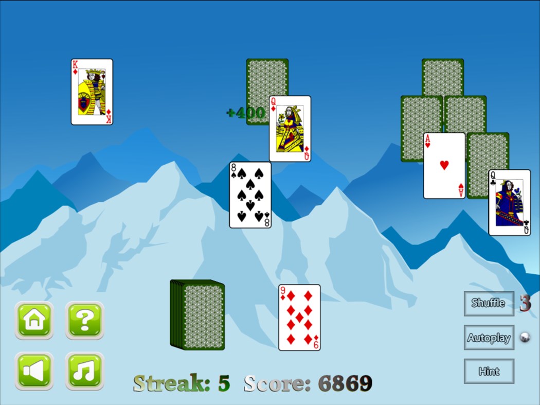 #2. TriPeaks Solitaire card game (Windows) By: Delightly Creative