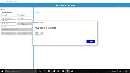 UDP - Sender/Reciever screenshot 3