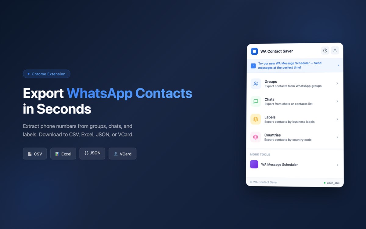 WA Contact Saver - WhatsApp Group Contact Extractor & Exporter
