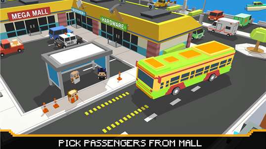 City Tourist Bus Driver - Blocky World Roads Drive screenshot 1
