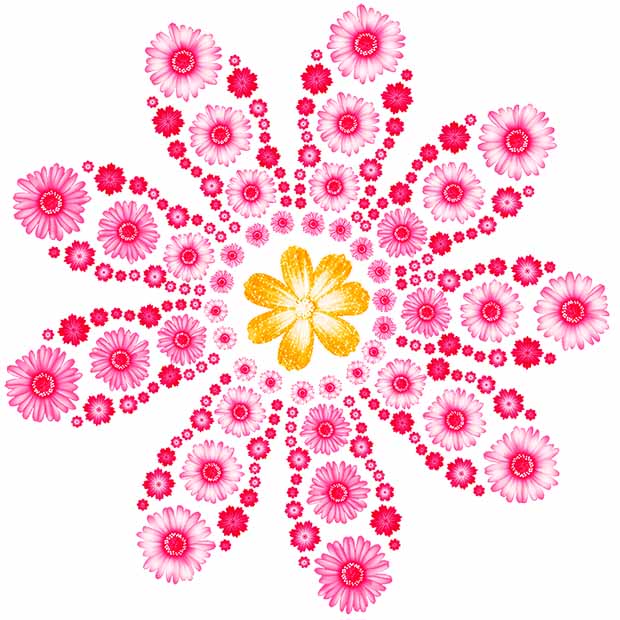 Flower art : Color By Number