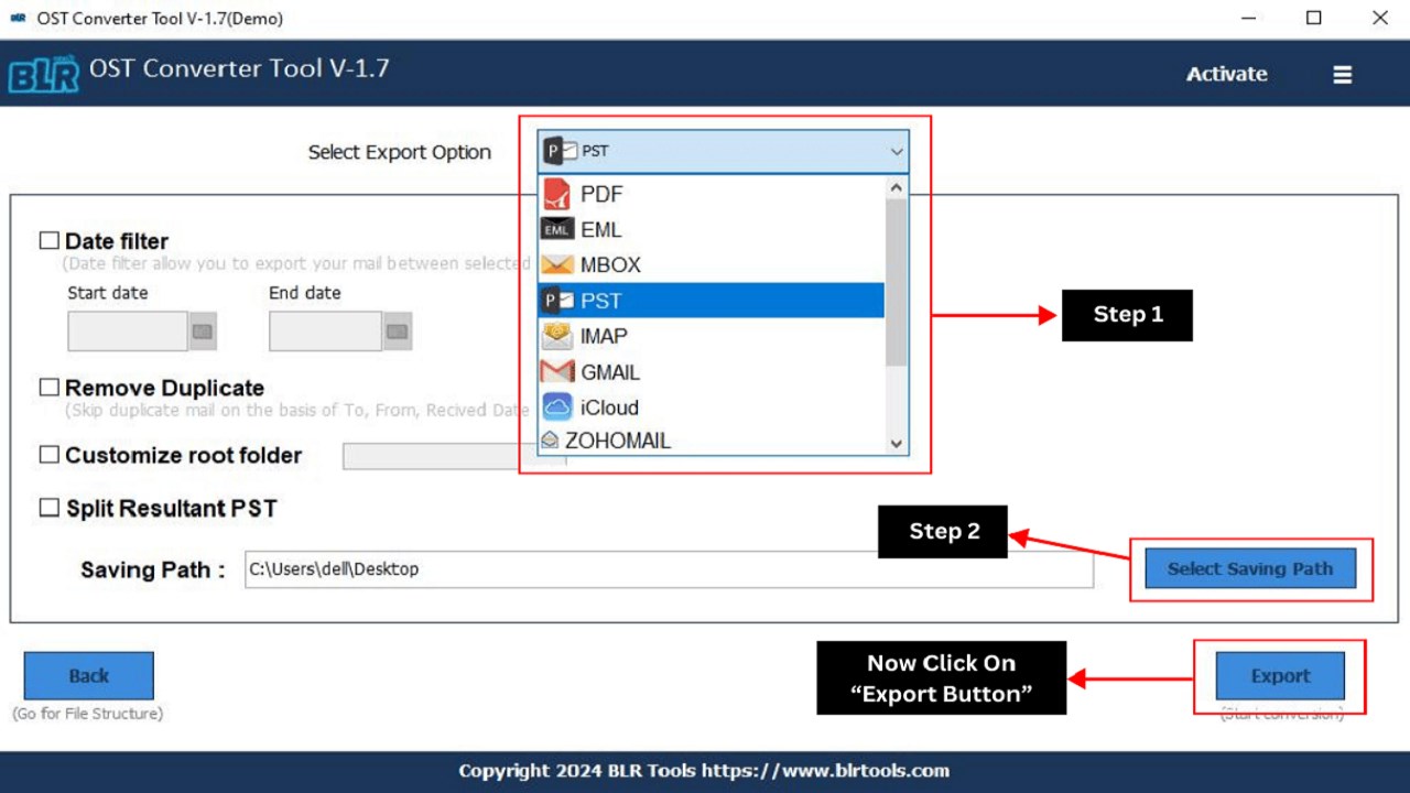 Snapshot 3 of OST Converter Exporter Software