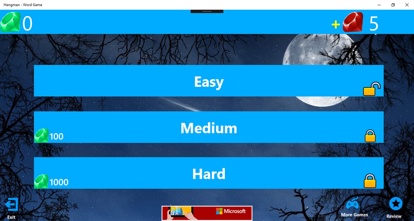 #1. Hangman - Word Game (Windows) بواسطة: Romandrovich Software