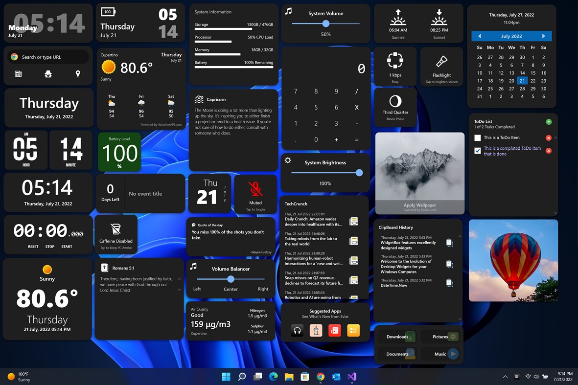 #1. Widgets Box - Modern Widget Collection (Windows) Με: EvlarSoft LLC