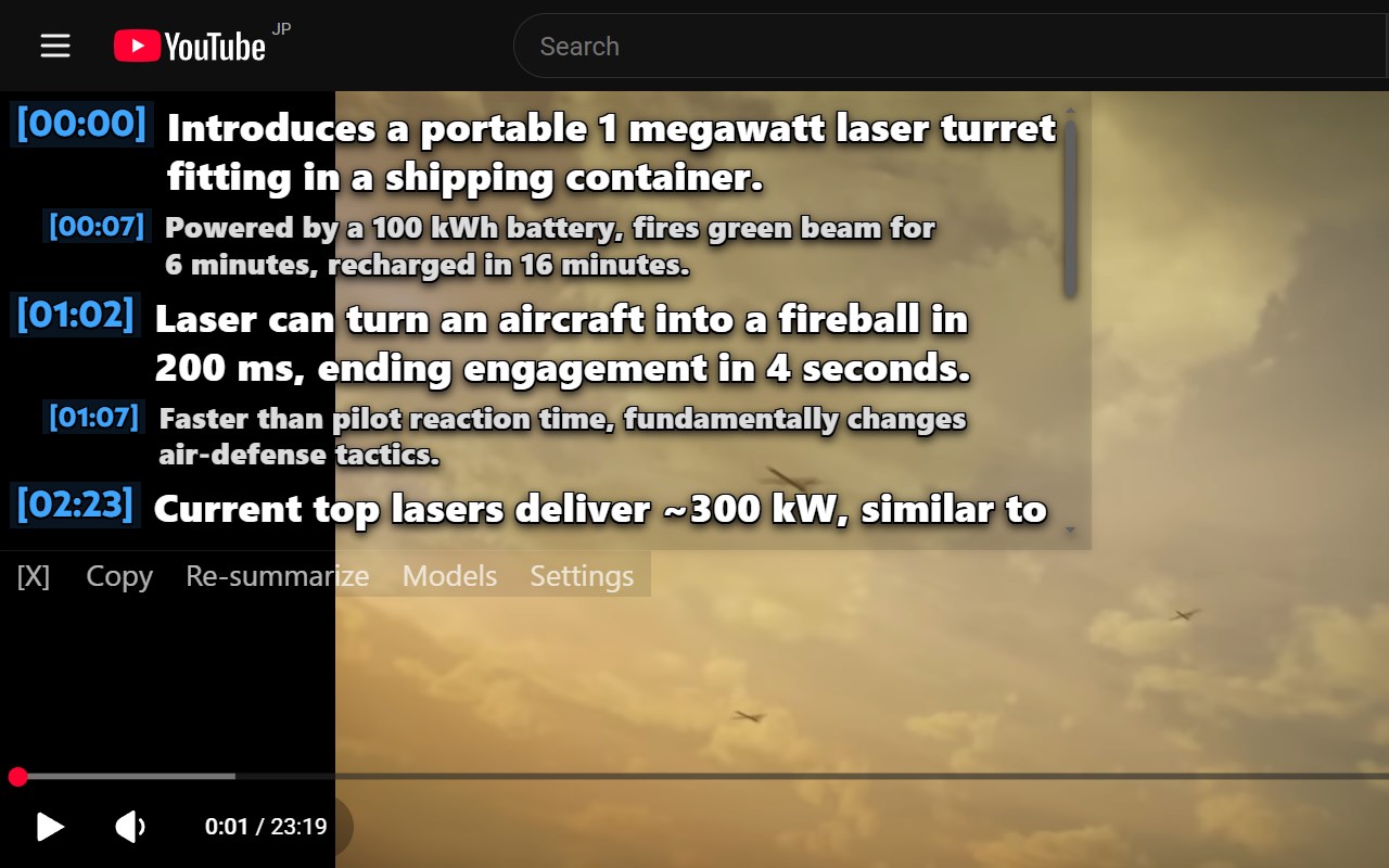 Youtube Bullet Summary - Free AI & Multi-Languages