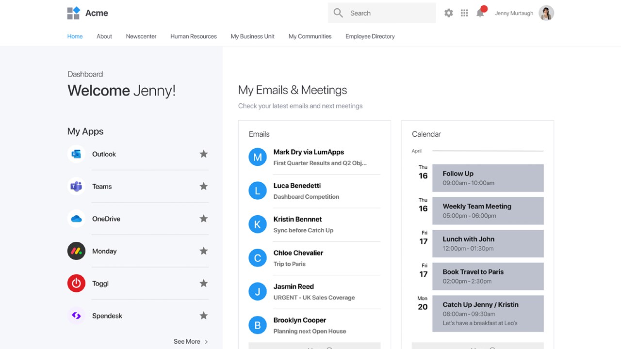Snapshot 1 of LumApps: Employee Intranet for Microsoft 365