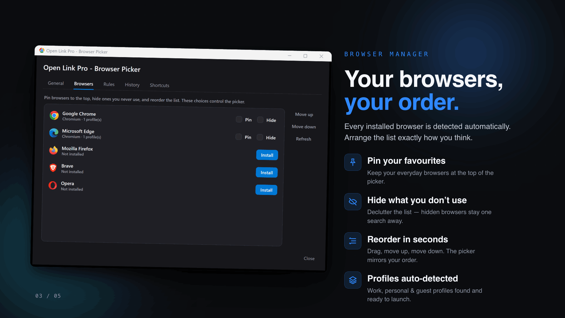 Open Link in Chrome - Firefox - Brave - Opera and others