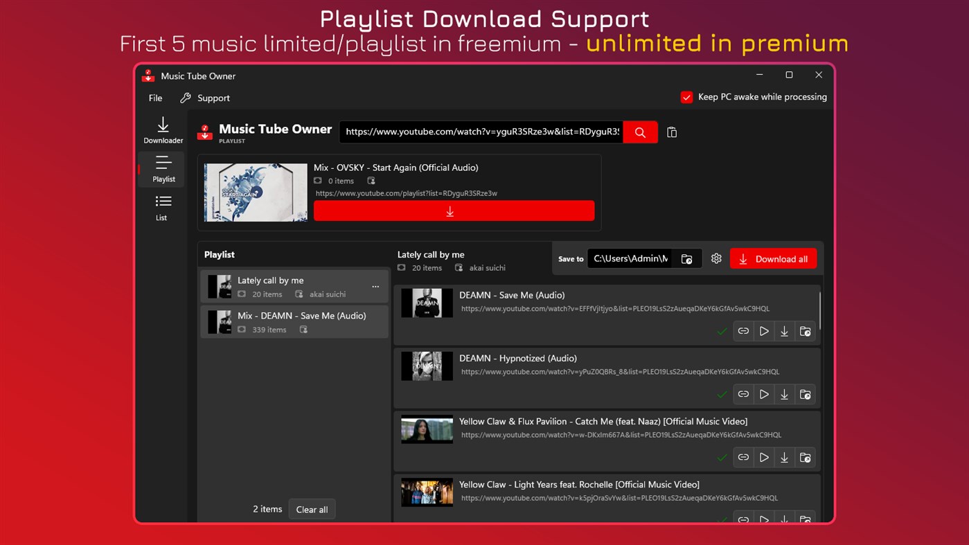 #3. Music Tube Owner - MP3 Downloader (Windows) Door: IO Stream