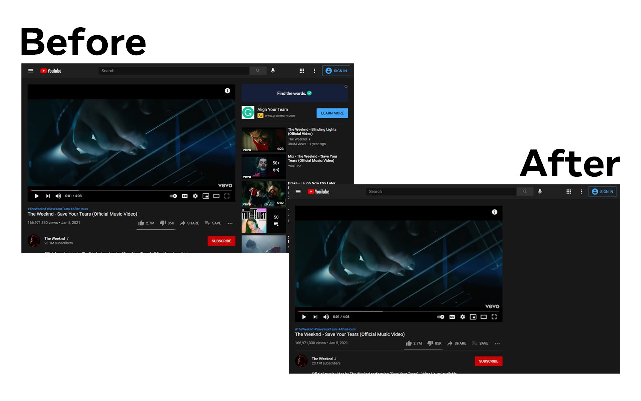 Block YouTube Feed - Homepage, Sidebar Videos