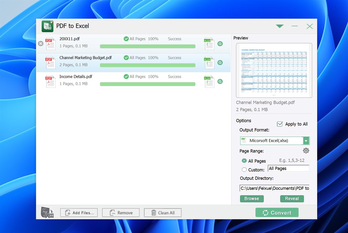 #5. Flyingbee PDF to XLS (Windows) بواسطة: Flyingbee Software