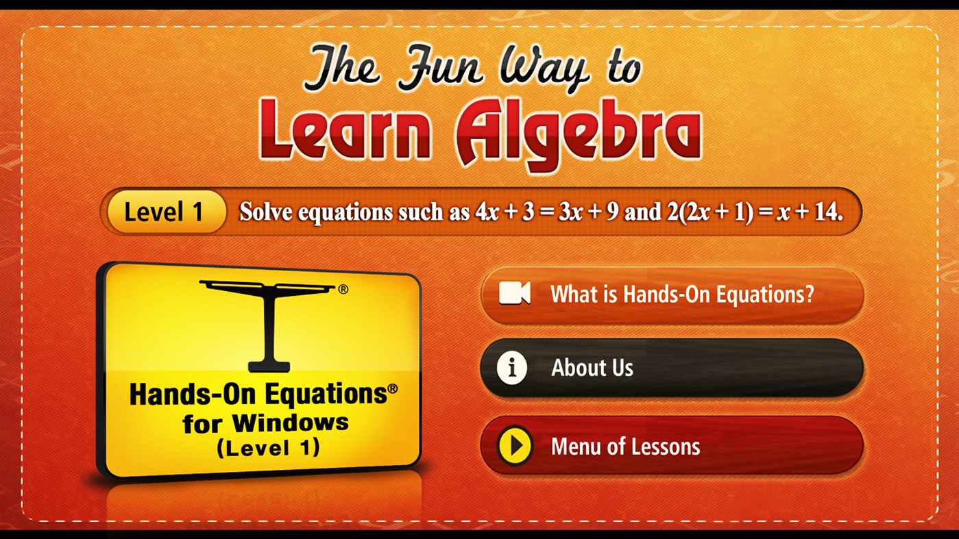 #1. Hands-On Equations 1 (Windows) Göre: Borenson and Associates, Inc.