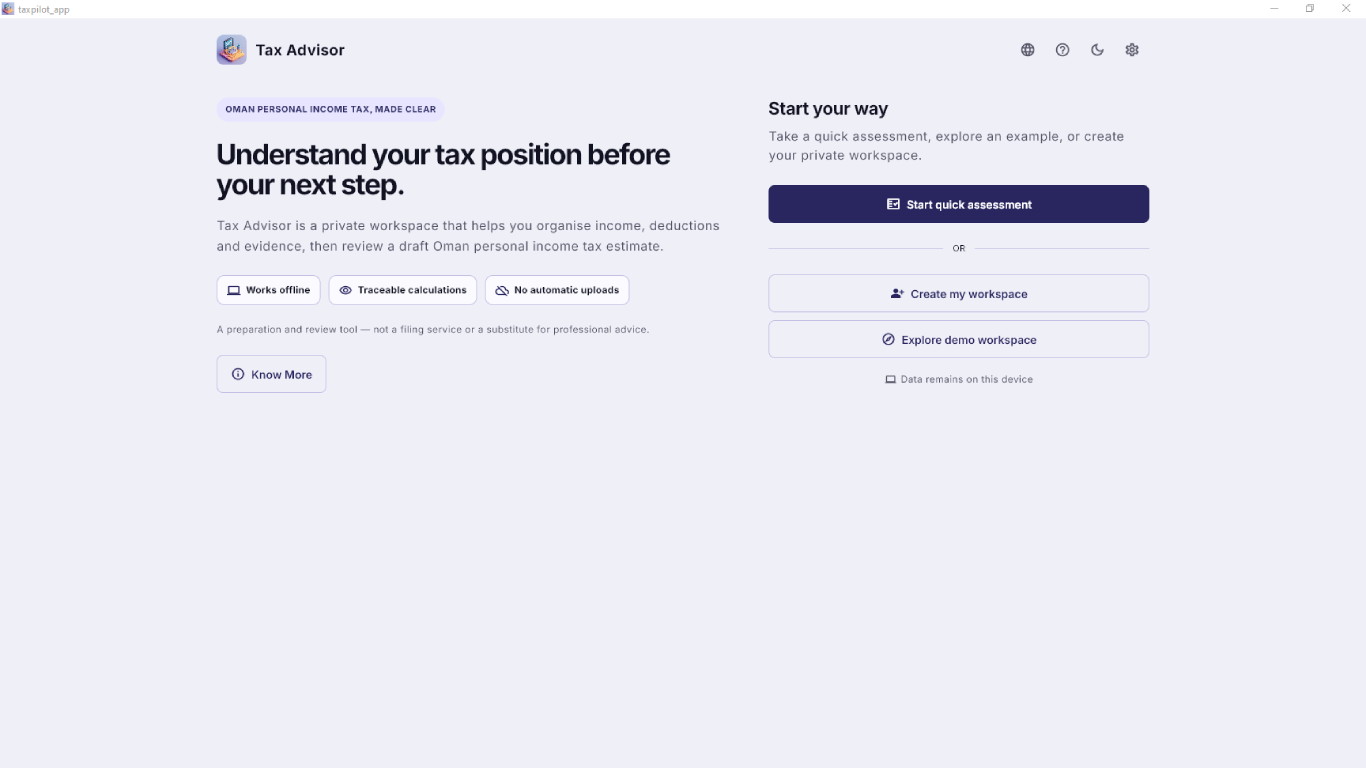 Tax Advisor screenshot