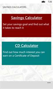 Savings Calculators screenshot 1