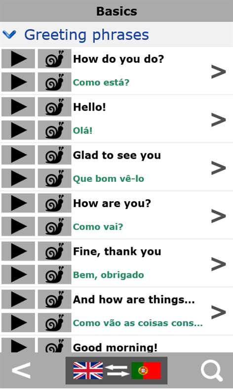 Portuguese talking phrasebook Screenshots 2