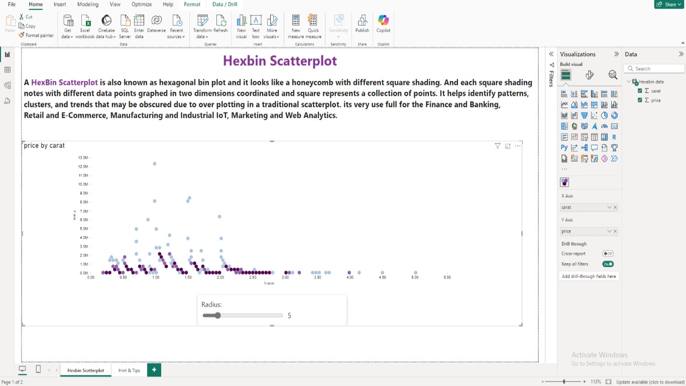 Snapshot 1 of Hexbin Scatterplot by iFour