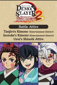 Боевые наряды: кимоно Тандзиро и Иносукэ (квартал развлечений), а также наряд синоби для Удзуя.