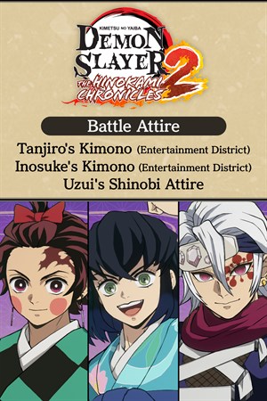 Боевые наряды: кимоно Тандзиро и Иносукэ (квартал развлечений), а также наряд синоби для Удзуя.