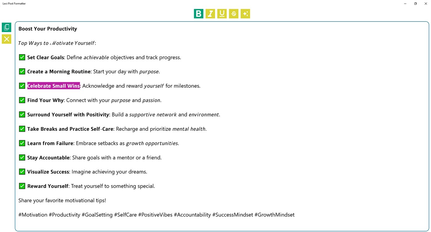 #3. Levi Post Formatter (Windows) By: CronBlocks