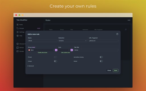 Tab Modifier - Customize & Control Your Chrome Tabs