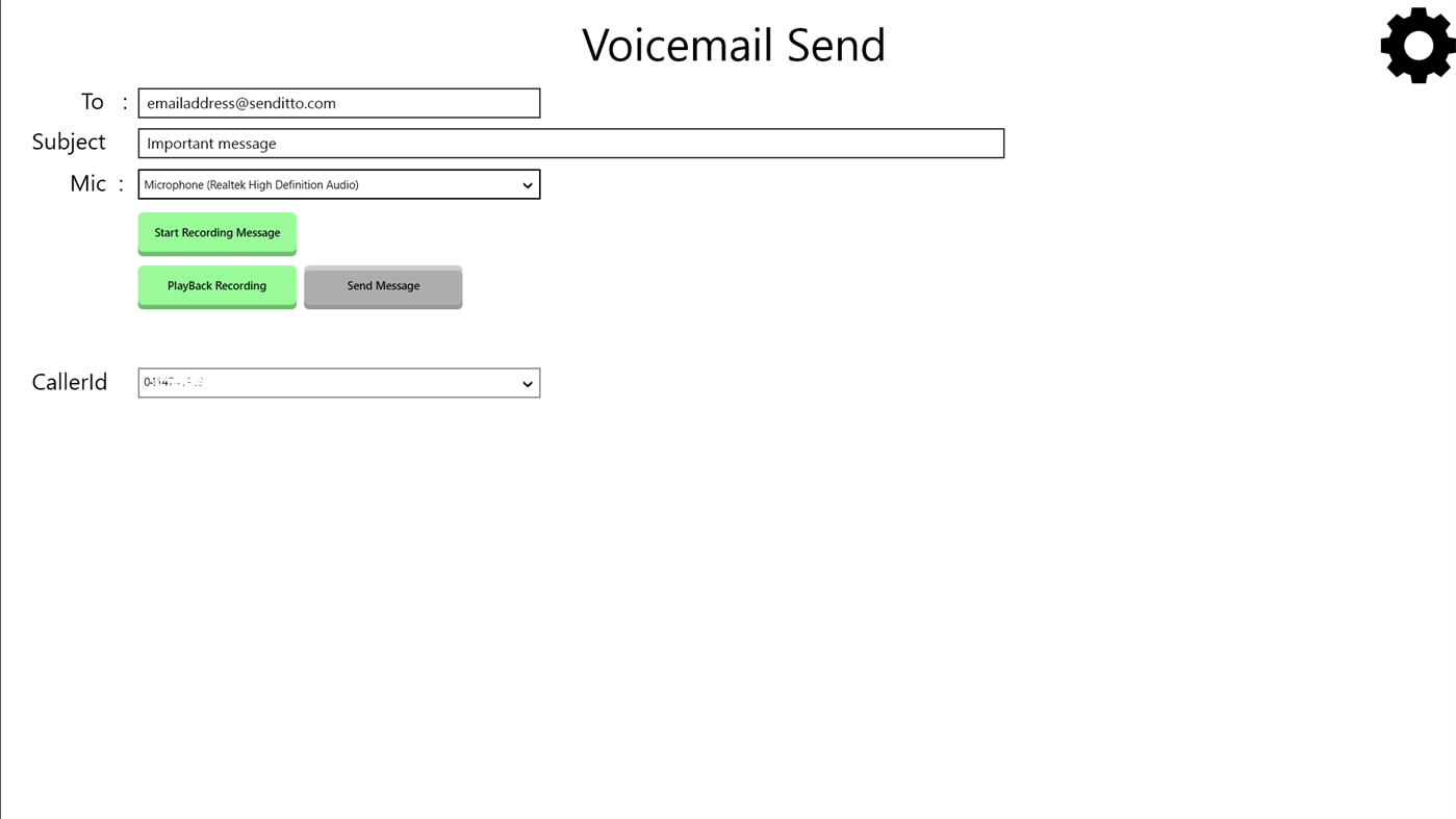 #1. VoiceMail Send (Windows) By: MSGDevelop