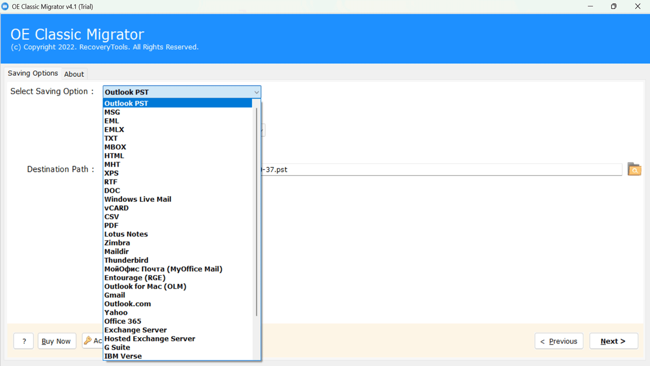 Snapshot 5 of RecoveryTools OE Classic Migrator