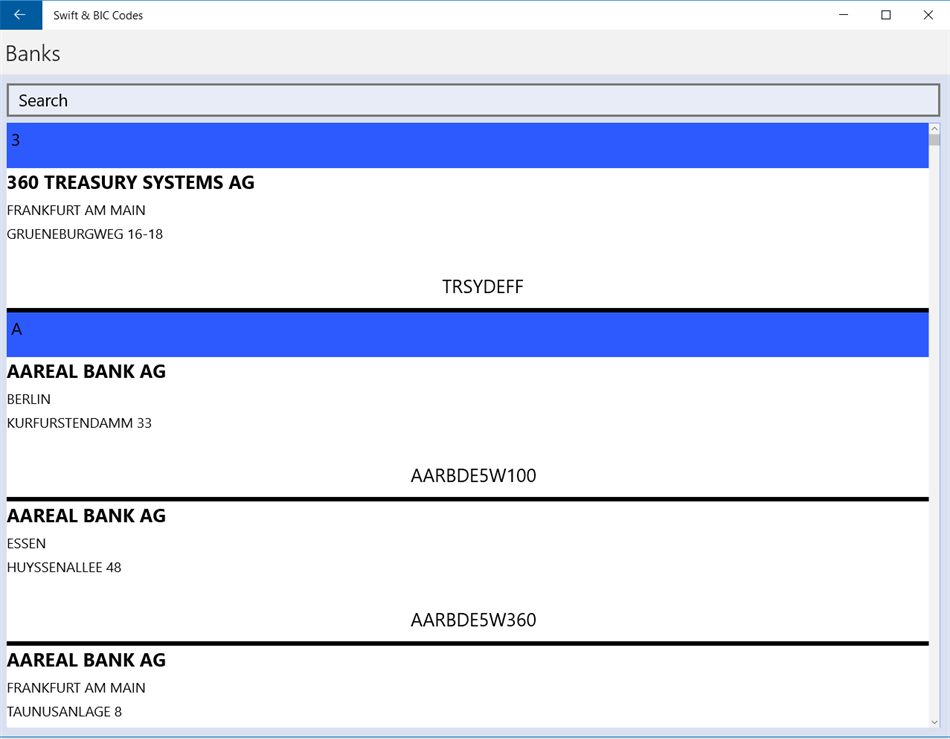 Swift & BIC Codes (Windows) 由: Devign 34