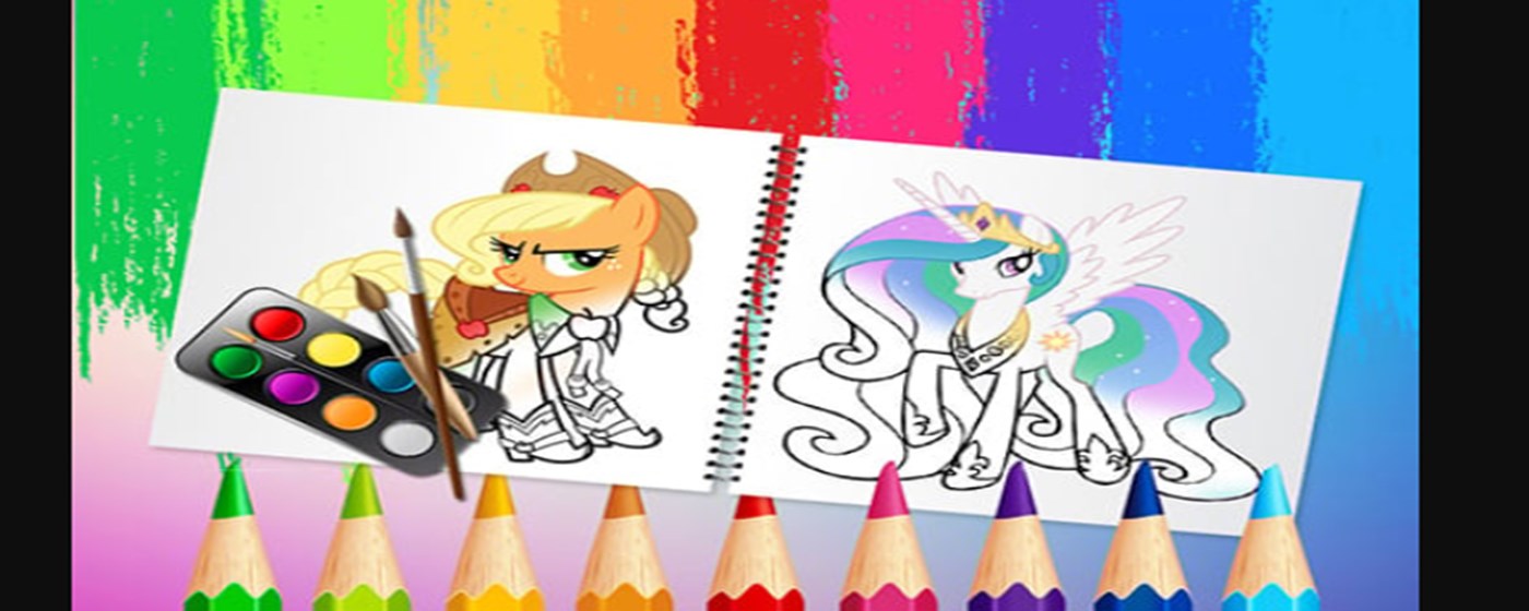 Sweet Pony Coloring Book Game marquee promo image