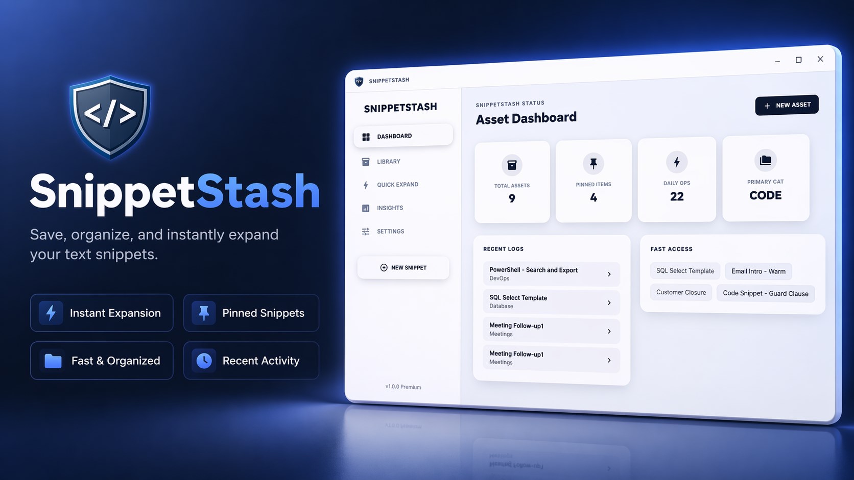 SnippetStash snippet editor