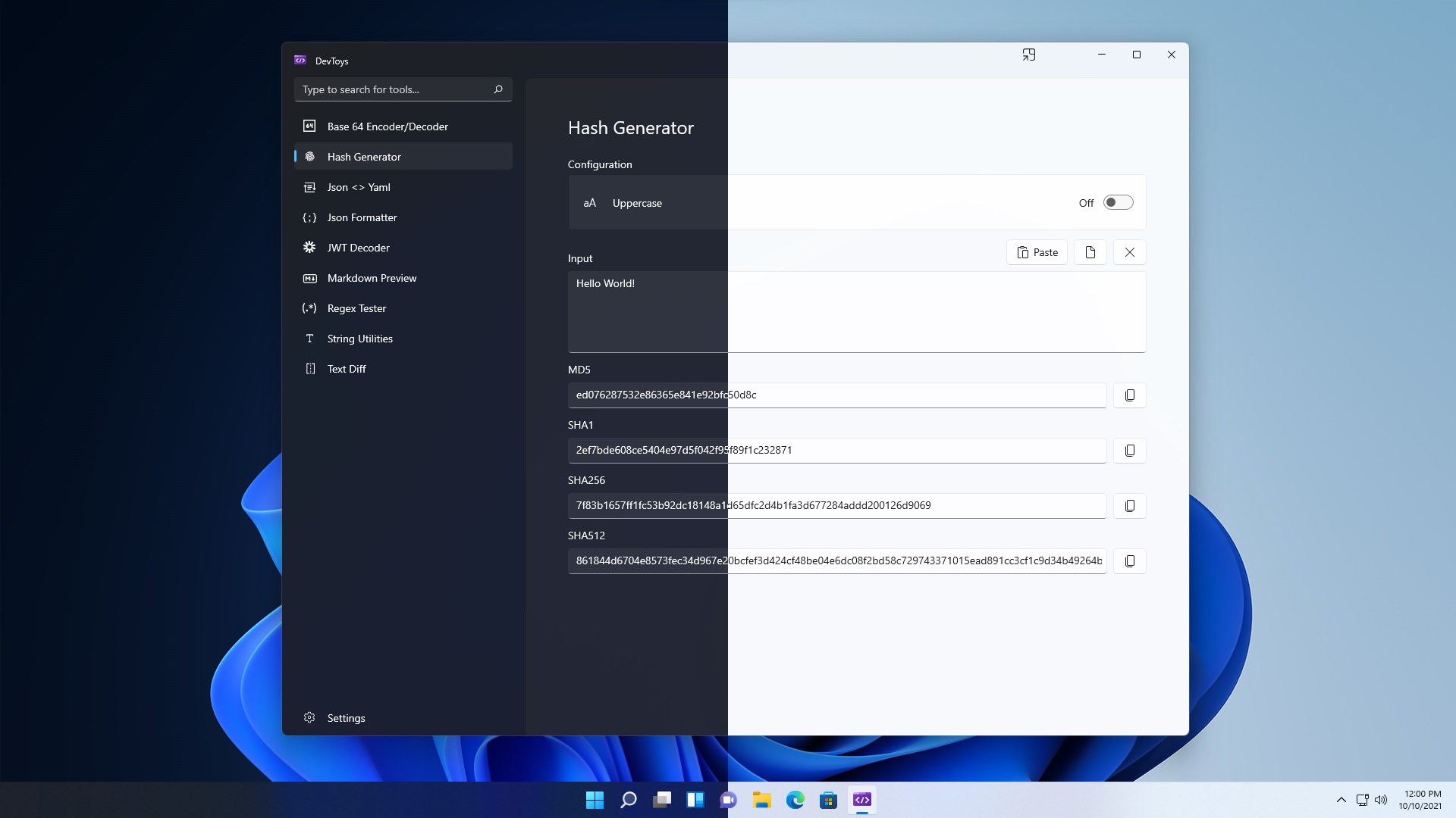 DevToys screenshot