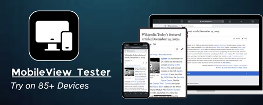 Mobile View Tester: Responsive Web Design Tool marquee promo image