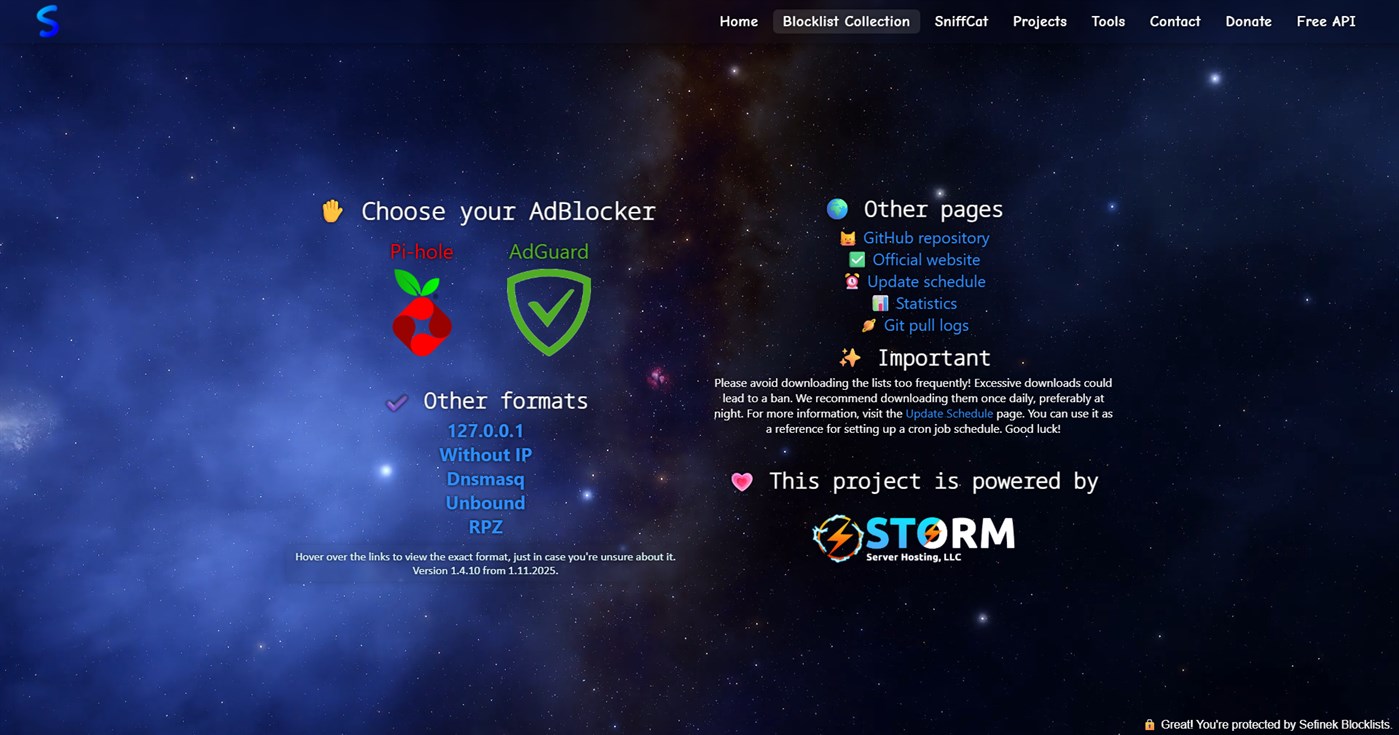 #1. Sefinek Blocklists (Windows) Av: Sefinek