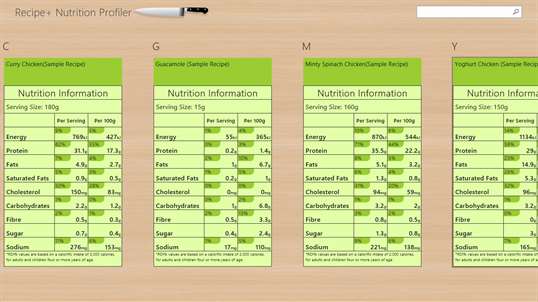Recipe+ Nutrition Profiler screenshot 2