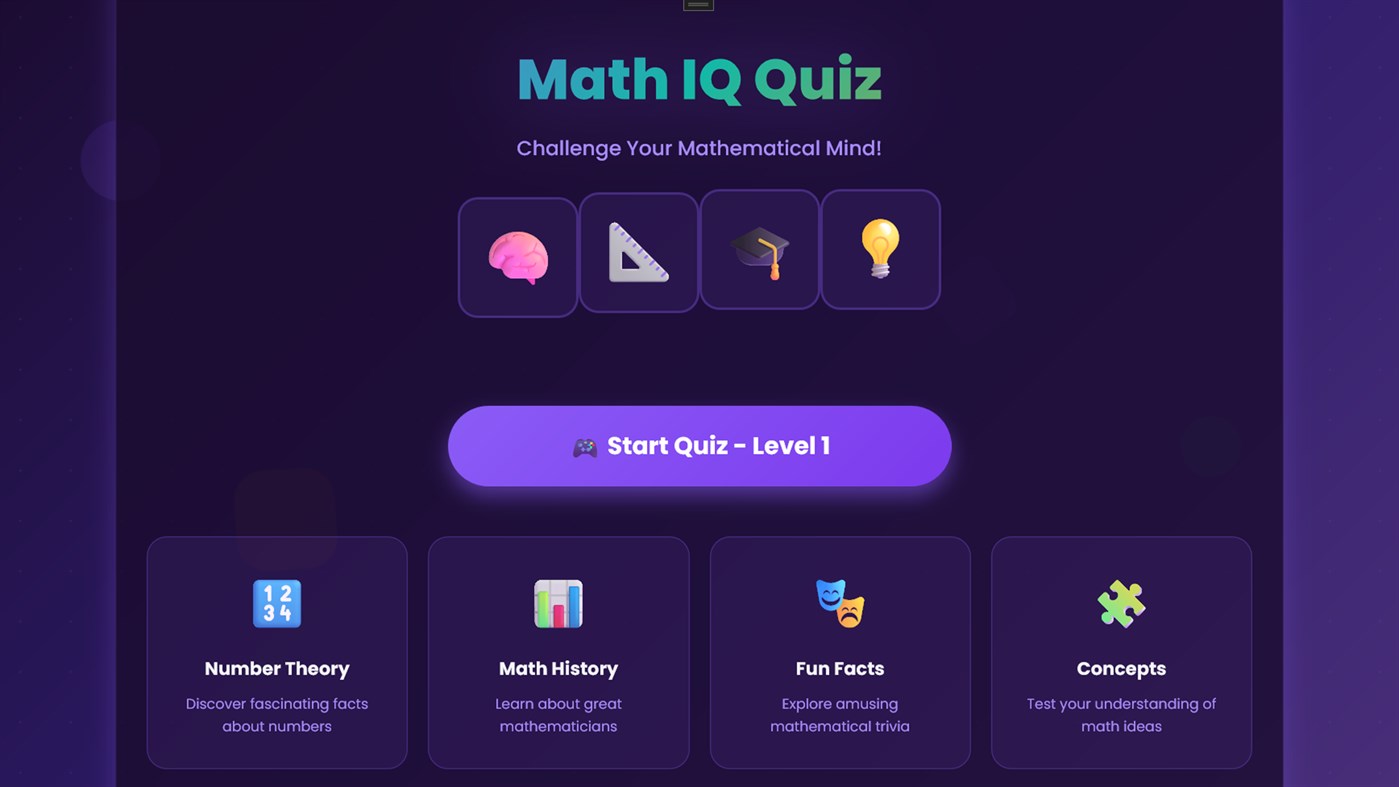 #1. Math IQ Quiz (Windows) By: Cowcona