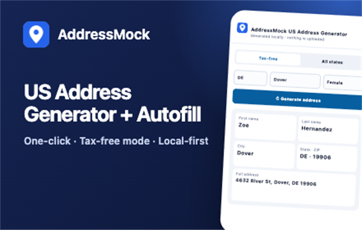 AddressMock: US Address Generator & Autofill