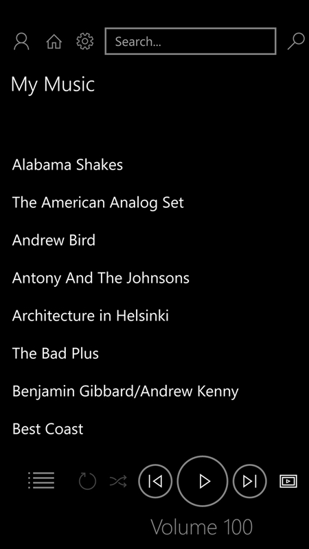 Bloom Music Player Screenshot