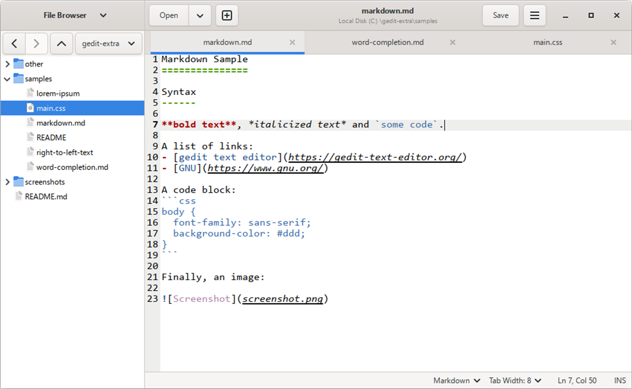 #1. gedit text editor (Windows) Por: gedit